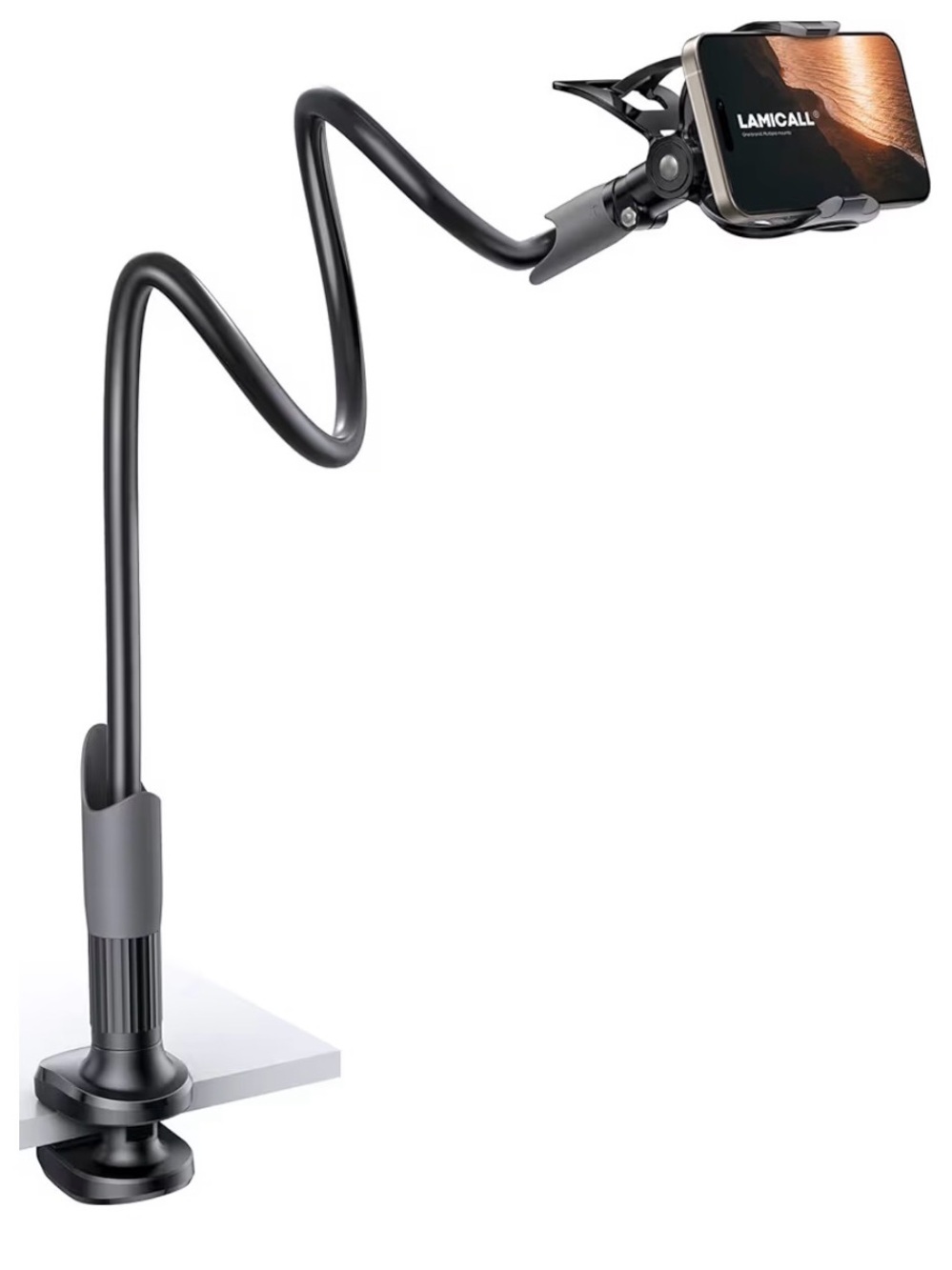 Gooseneck Cell Phone Mount Clamp Clip
